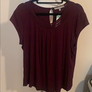 Unworn purple blouse too short sleeves